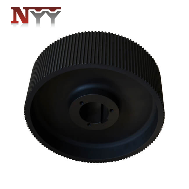 Food machinery pulley with black oxide